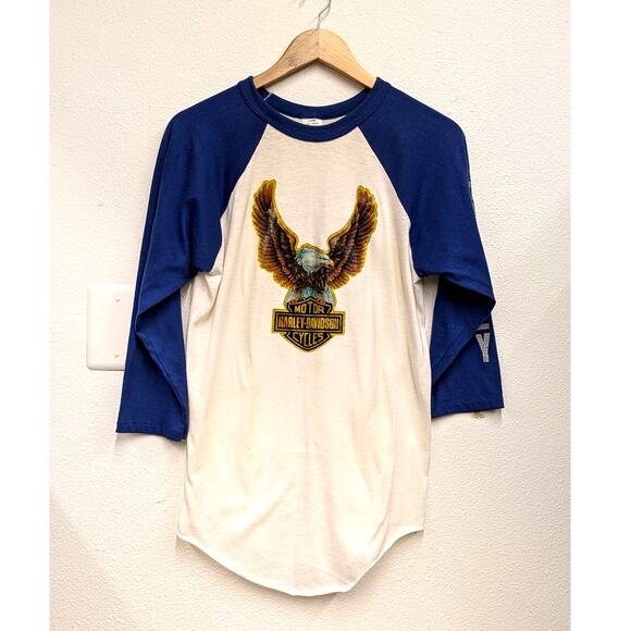 Vintage Harley Davidson Baseball Tee - Picture 1 of 4